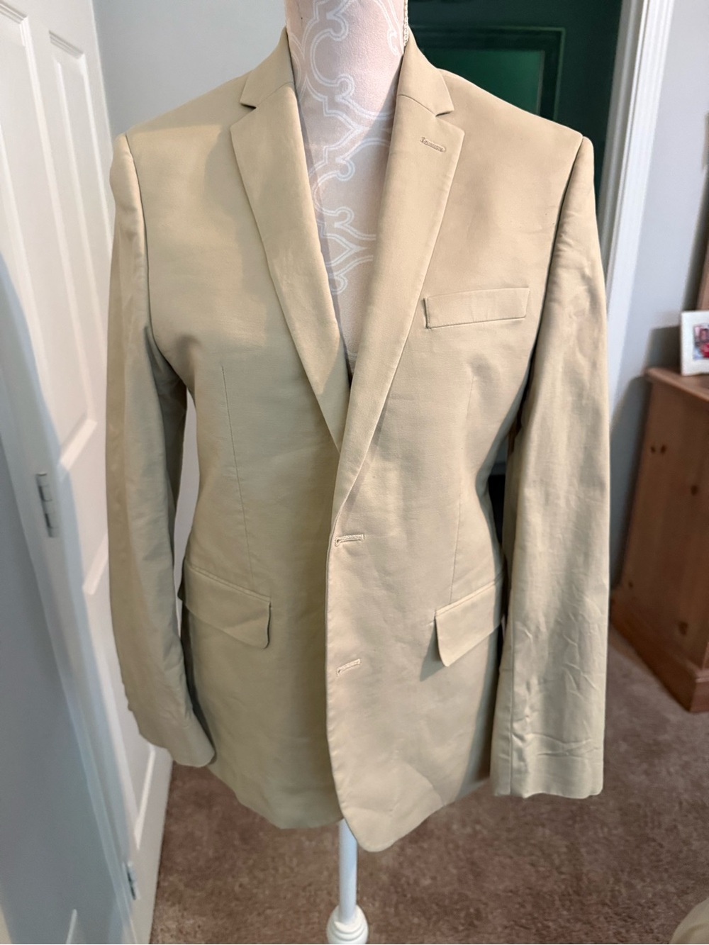 Lauren Ralph Lauren Beige Satin-Lined Blazer Jacket - Picture 2 of 4